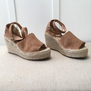 Camel colored wedge heels
